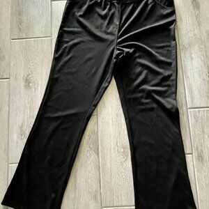 Roaman's Women's 20w Faux Leather Pants Black Bootcut
